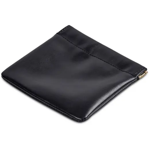 Eva & Elm Plush PU Tech & Accessory Pouch Black Flat